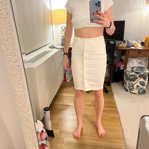 All Saints White Denim Skirt